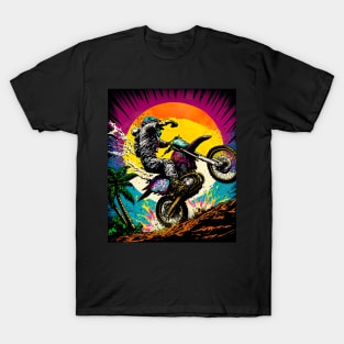 Dirt Bike With Orange Moon T-Shirt